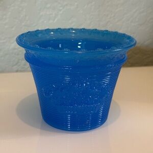 MMA Signed BLUE SLAG Sandwich Art Glass Embossed FLOWER POT Band
Opaline PLANTER